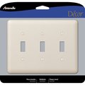 Amerelle Devon Light Almond 3 gang Stamped Steel Toggle Wall Plate 935TTTAL